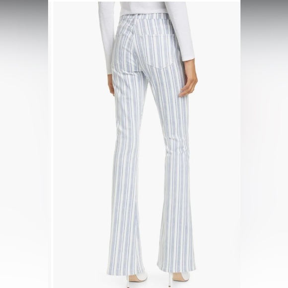 New FRAME Le High Flare Surfer Stripe High Waist Jeans Dutch Blue Multi NWT 25 - Picture 3 of 16